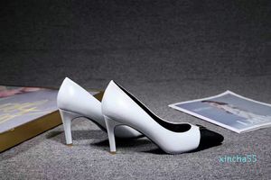 Hakiki Deri Beyaz Sivri 8 CM Topuklu Klasik Çalışma Ayakkabıları Moda