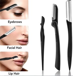 Toptan 7 in 1 Kaş Düzeltici Kiti Yüz Jilet Tıraş Makineleri Peeling Dermaplaning Aracı Yüz Razor Makas Fırça Cımbız