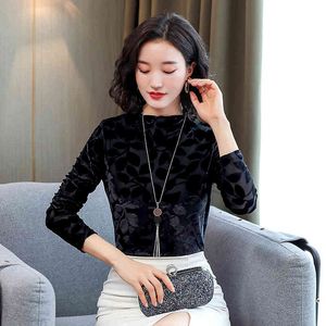 Half-high Collar Long Sleeve Women's Blouses Autumn blusas mujer de moda Slim Blouse Shirts Tops clothes Women 881C 210420