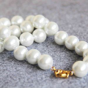 T8302 14mm weiße Perlenkette Muschelperlen, modischer, charmanter Damenschmuck im Ganzen
