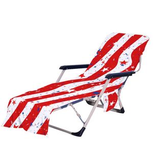 Accesorios de piscina cubierta de silla de playa con bolsillos laterales Flagal americano Bandera de tonos viejos Pattern Lounge