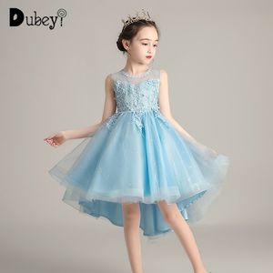 Kwiat Dziewczyna Little Mermaid Princess Dress Elegancki Wedding Birthday Party Costumes 4-12 lat Wieczór Prom 210529