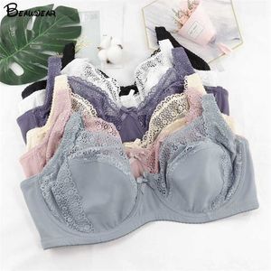 Beauwear Kobiet Kwiatowy Koronki Biustonosze Perspektywa Podwójna Biustonosz Seksowna Bielizna Plus Rozmiar Bralette Duża kubek 36-46 D DD E DDD F 211110