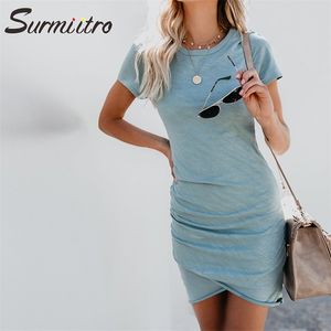 Short Sleeve Summer Dress Women Spring Fashion Casual Tunic Bodycon Party Night Mini Sundress Female 210421