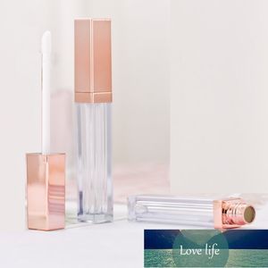 Förpackning Flaskor 5ml Tom Läppglansrör Fyrkantig Rose Gold Kosmetisk behållare DIY Makeup Förpackning Lipgloss 25 st / parti