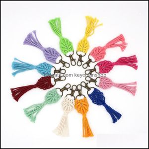 Accessori portachiavi di moda TASSEL RAME BOHO Porta a mano borse per auto a mano per auto a sospensione di gioielli di gioielli in corda di cotone Deliverychain Droplese 20