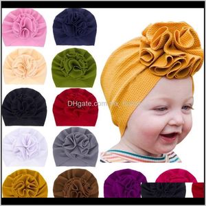 Bebek Katı Renk Türban Şapka Doğan Çocuk Kız Hairbands Kafa Sarar Çocuk Sonbahar Kış Saç Aksesuarları Tickj Hats N3R9O