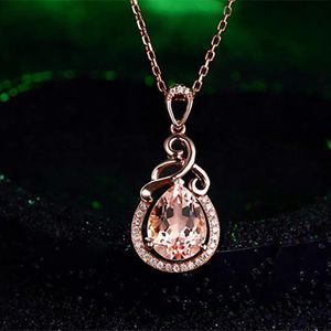 Wholesale rose gold bridal necklace for sale - Group buy Exquisite Rose Gold Plated Zircon Necklace Water Drop Shape Cut Crystal Bridal Wedding Jewelry Women Lover s Gifts Pendant Necklaces