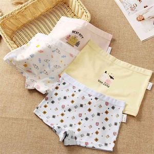 4 pçs / embalagem cute calcinha para crianças meninas criança menina underwear de algodão macio crianças shorts impressão dos desenhos animados pugilistas adolescentes 210622