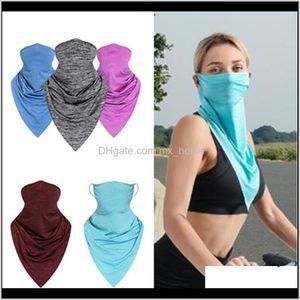 Rápido seco ciclismo cachecol verão frio gelo seda metade face máscaras de sun à prova de sol bandagem triangular chapéu outdoor chapéu de pulso motociclista headscarf fsvyr gdjkb