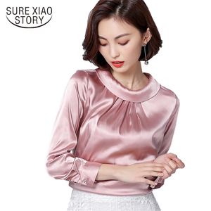 Nio färger Kvinnor Toppar Solid Färgskjorta Långärmad Vår Ankomst Kvinna Koreansk Street Style Loose D376 30 210506