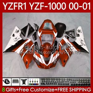 Karosserie-Kit für Yamaha YZF-1000 YZF-R1 YZF1000 YZFR1 00 01 02 03 Dunkelorange Körper 83No.148 YZF R1 1000CC 2000-2003 YZF 1000 CC R 1 2000 2001 2002 2003 Motorradverkleidung