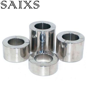 NXY Cockrings Metal Scrotum Pendant Ball Stretcher Testis Cock Ring Magnetic Lock Penis Restraint Sex Toys for Men Chastity Drop shipping 1123