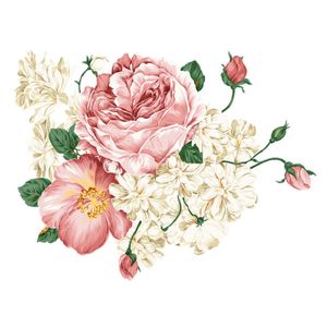 Adesivi murali di fiori di peonia di lusso Art Home Decor PVC Decalcomanie da muro in vinile rimovibili per bambini Decorazioni per soggiorno 210420