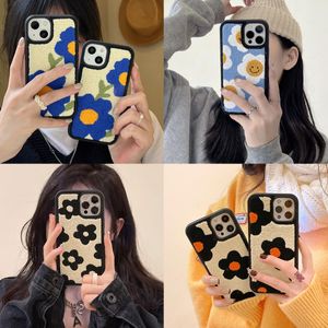 Korean Cute Fuzzy Plush Flower Phone Cases For iPhone 11 12 13 Pro XS Max Mini X XR 7 8 Plus SE Winter Soft Shockproof Back Cover