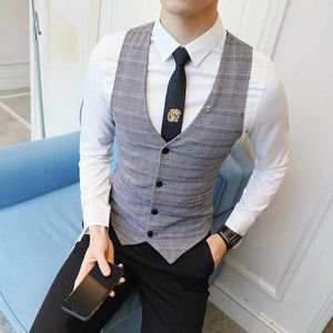 Męskie kamizelka kamizelka Kamizelka Formalna Kamizelka Mężczyźni Casual Slim Fit Party Tuxedo Suknia Ślubna Kamizelki dla mężczyzn Bez Rękawów Waistcoat 210527