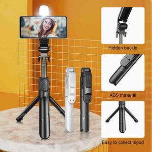 5 1 selfie stick tripod ışık uzaktan kumanda ile mobil kablosuz bluetooth dengeleyici tutucu telefon iphone Samsung H1106 için