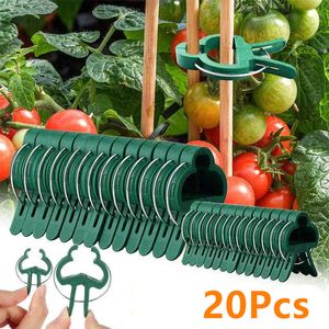 20 pcs clipes de plantas ajustando clipes de planta de jardim para apoiar caules de flor videira vegetais tomates escalada