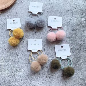 10 / 12pcs barn barn elastiska hårband slipsar med bollar för småbarn tjejer plysch rep tillbehör scrunchy