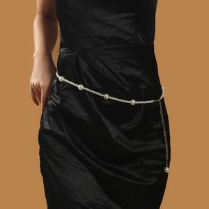 2021 senhoras ajustável pérola cintura cadeia moda mulheres design de luxo estilo simples decoração vestido fino barriga cadeias jóias