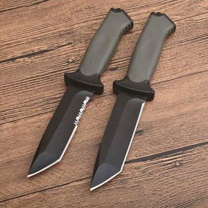 Outdoor Survival Nóż 12C27 Tanto Point Black Blade Full Tang FRN Uchwyt Camping Turystyka Noże Rescue z Kydex