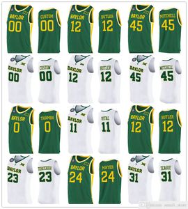 College Basketball Jerseys 12 Jared Butler 45 Davion Mitchell 0 Flo Thamba 4 LJ Cryer 10 Adam Flagler Jackson Moffatt Matthew Mayer Jonathan Tchatchoua Macio Teague