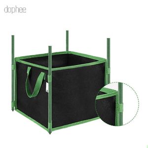 Vasi per fioriere Dophee 3-10 Gallon Square Grow Bag Vivaio Pianta di pomodoro Piantare patate Secchio Vaso di fiori in feltro Piantina non tessuta