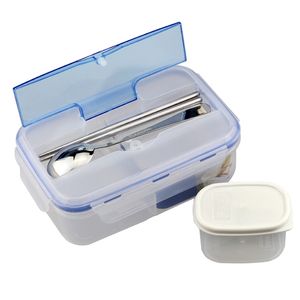 1000ml de almoço de microondas com mesa de mesa portátil Bento eco-amigável ao ar livre recipiente de comida de recipiente 210423