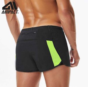 Aimpact Moda Casual Shorts para Homens Atlético Exercício Exercício Ginásio Treinamento Esporte Beachwear Trunks AM2207 210714