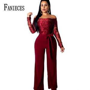 Women Spring Long sleeve Blue Romper Floral See Through Lace Patchwork Bow Backless Office Lady Harem Pants Jumpsuit overalls 210520