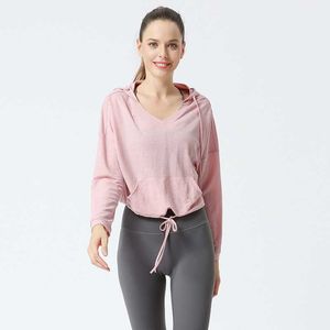 Kobiety Topy Trójnik Koszulka Designer Dressuit Bluzy Oddychający Lekki Lek Luźny Sznurek Kieszonkowy Damski Sport Kapturem Sweter Długie Rękawy