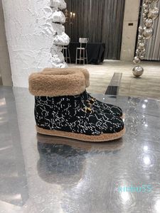 designers snow boots women fashion soft leather flat girls casual winter shoe with fur half boot size 35-41