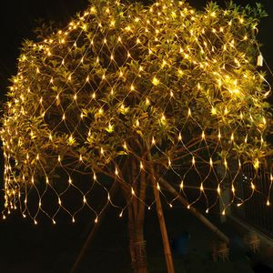 Net String 8 Modos LED Christmas Garden Decoração Luzes Fadas Ao Ar Livre Ano Novo 2022 Navidad