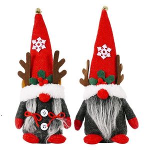 Gnomes Christmas Decor Creative Antlers Dwarf Ornaments Svenska Gnome Xmas Faceless Forest Old Man Presenter lla9137