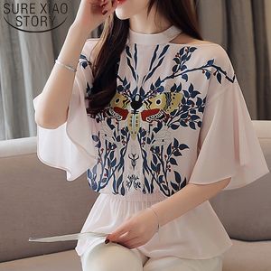 Frauen und Blusen Damen Tops Chiffon Bluse Shirts Kurzarm Shirt koreanische Mode Kleidung 4072 50 210415