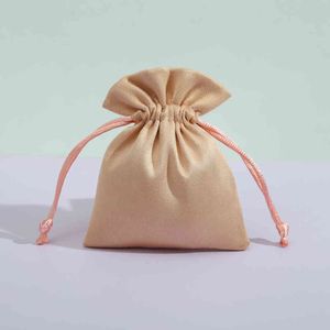 50pcs sacchetti di velluto di stoccaggio di flanella di alta qualità perline/tè/caramelle/gioielli sacchetto di organza con coulisse per sacchetti regalo di Natale di nozze