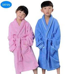 Kinderbademantel, lange Frottee-Nachtwäsche, Mädchen, rosa, blau, Roupao, Jungen-Pyjama, Kinderkleidung, Morgenmantel 210903