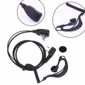 2 PIN-öronpanna headset PTT MIC 1M Öronkrok Walkie Talkie Earpute Interphone hörlurar hörlurar för Baofeng UV5R / Kenwood / Hyt Kenwood TK