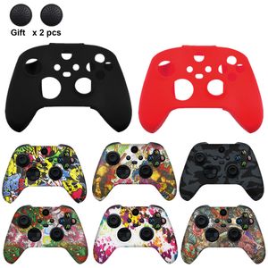 Anti-Slip Protective Cover Case för X Series X/S Controller Soft Silicone Skin Gamed Accesorios med Joystick Thumb Stick Cap