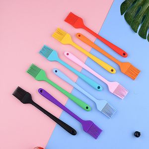 Silicone BBQ Brush Small Large Colorful Heat Resistant Kitchen Baking Sauce Cake Integrated Brushes with Hanging Hole