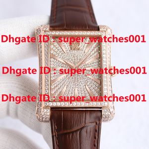 V8 Version BLACK-TIEG0A33075 diamond watch automatic watches 36*48MM Japan imported mechanical movement fine steel watchcase leather strap Wristwatches