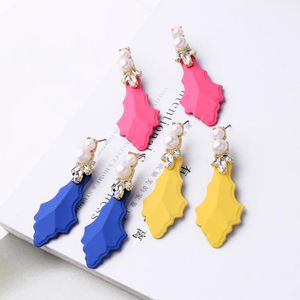 Simple Design Red Yellow Blue Acrylic Stud Earring For Women Date Gift Jewelry Accessory