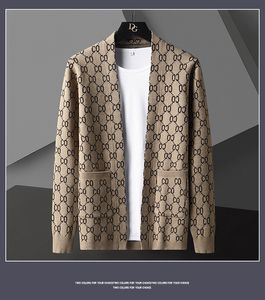 Luxury Letter Printed Cardigan Jacket Men Designer Brand Fashion Pocket Knitted Cardigan Sweater Coat Men 2021 Casual Sweater