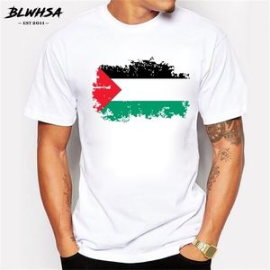 BLWHSA Filistin Bayrağı Erkekler T Shirt Moda Kısa Kollu Yaz Nostalji T-Shirt Marka Tasarım Hayranları Tezahürat Tişört 210716