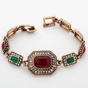 Yunkingdom exagerar pulseiras antigas cor de ouro vintage braceletes resina jóias clássicas por atacado yun0689 q0719