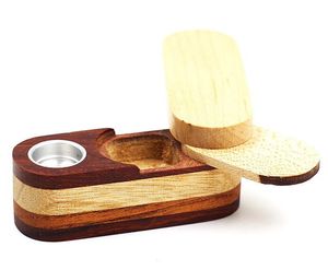 Wholesale bowl for smoking pipe resale online - Folding Wooden Smoking Pipe Tobacco Cigarette Monkey Pipe Hand Portable Vaporizer Foldable Wood With Storage Space Bowl Tools Accessories