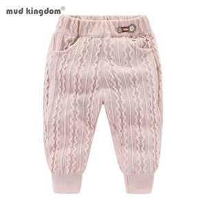 Mudkingdom Pantaloni in maglia per ragazze Leggings invernali a trecce Vestiti caldi per bambini Pantaloni a coste per bambina 210615