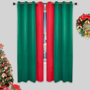 Gardin draperier 2 paneler jul för vardagsrum sovrum dekoration blackout gardiner kontrast fönster röd hem textil