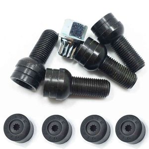 M14 * 1,5 MM Schwarz Stahl Rad Bolzen Schloss Radmutter Set Mit Schlüssel Für Golf Jetta Bora Auto Zubehör