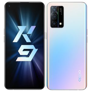 Original OPPO K9 5G Telefone Móvel 8GB RAM 128GB 256GB ROM Snapdragon 768g Octa Core 64MP AI 4300mAh Android 6.43 polegadas Amoled Tela Fronteira Fingerprint ID Smart Cellphone